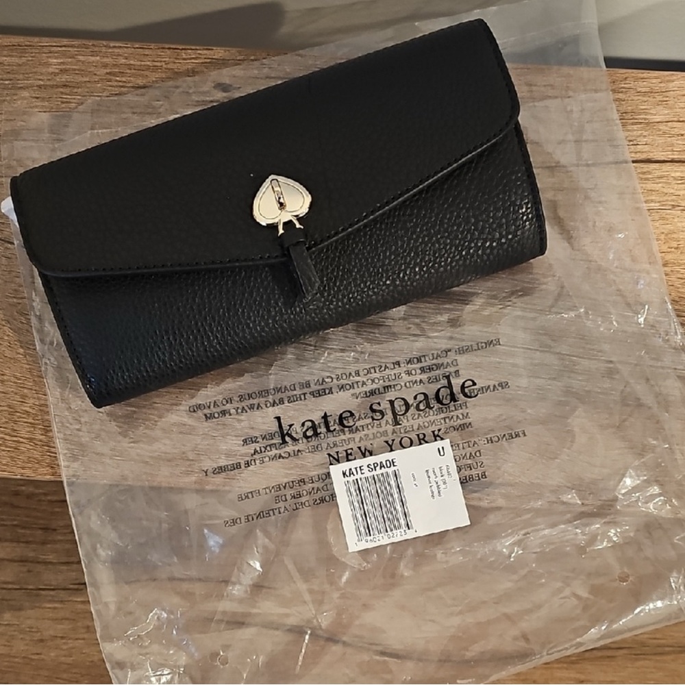 Kate Spade ♠️ Black Leather Clutch